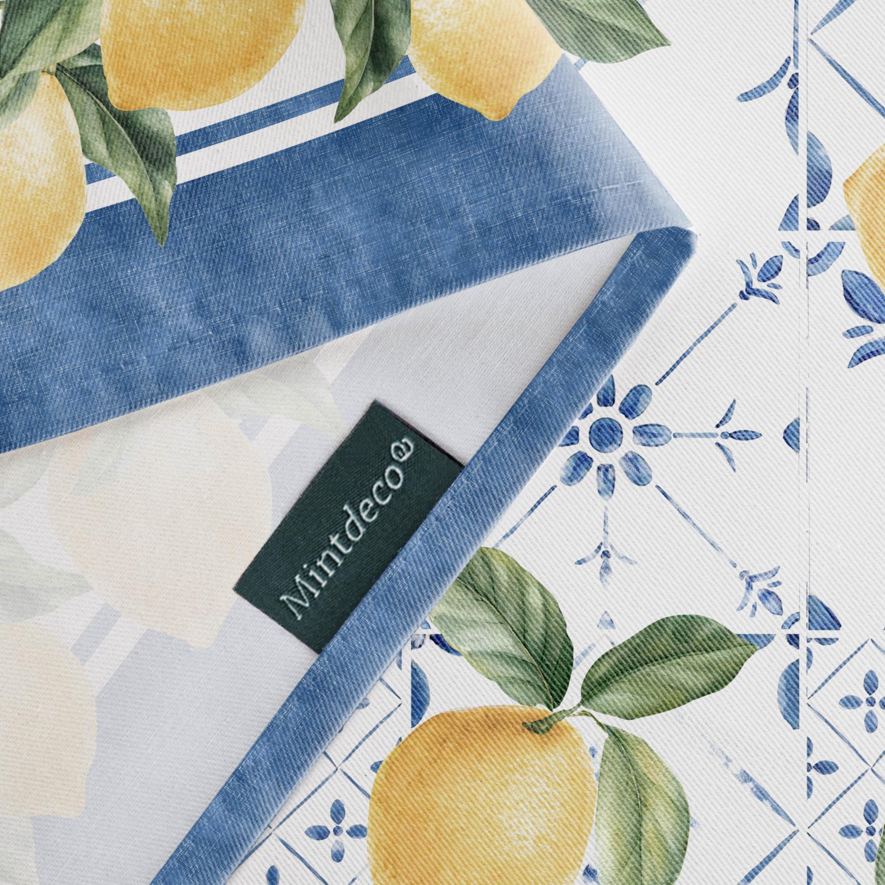 Mantel estampado antimanchas DORIS AZUL