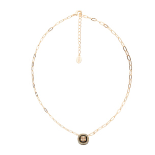 Collana U.S. Polo Assn. In metallo dorato con smalto nero e cristalli