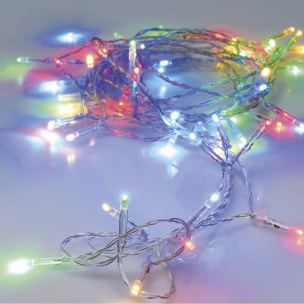 guirnalda con 80 luces led multicolor con temporizador y cable transparente