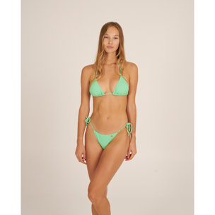 Top de bikini triángulo cortina en tejido piqué