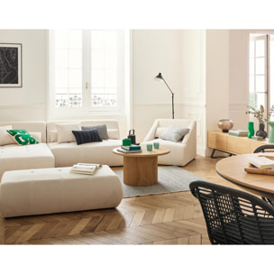Onyx - canapé modulable d'angle gauche - 5 places - en velours côtelé - Beige