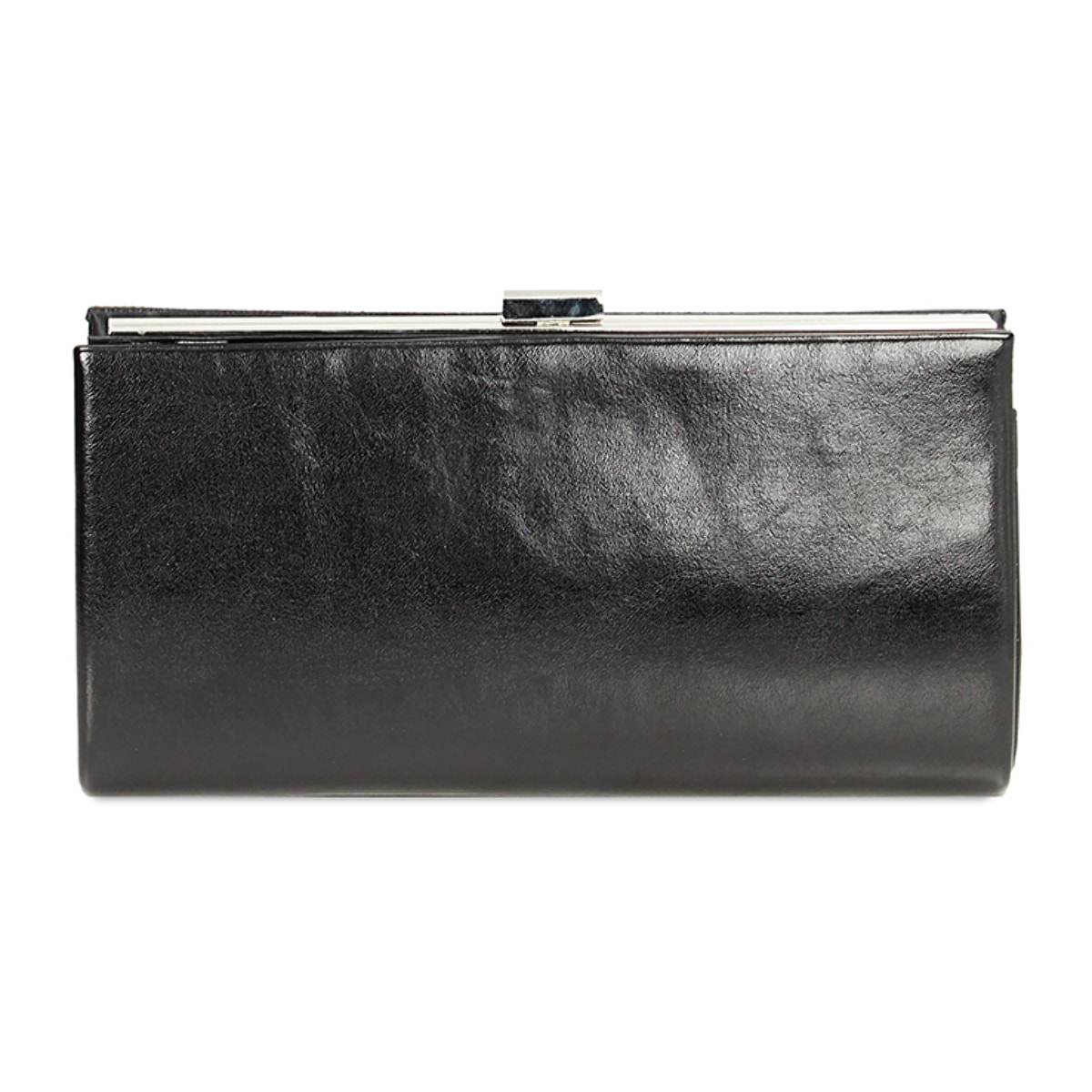 Clutch negro laminado con piedras