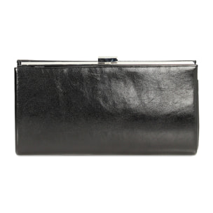 Clutch negro laminado con piedras
