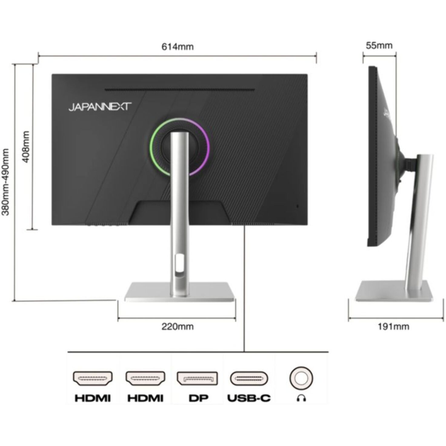 Ecran PC 5K JAPANNEXT JN-IPS275K-HSPC9 5K 27'' IPS 5K HDR10 DCI-P3 HDMI - DP - USB-C 90W - KVM