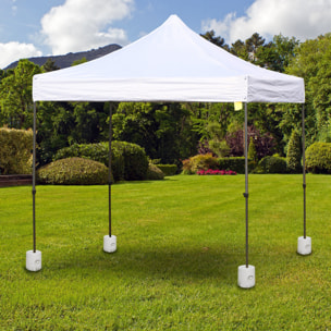 Pack de 4 Pesos para Carpas Plegables Soportes Rellenables con 9 kg de Agua Pesos para Cenador con Perillas de Fijación Ø22/24x25 cm Blanco