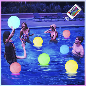 DAM Pelotas hinchables de 40cm con luz. 40x40x40 Cm. Color: Multicolor