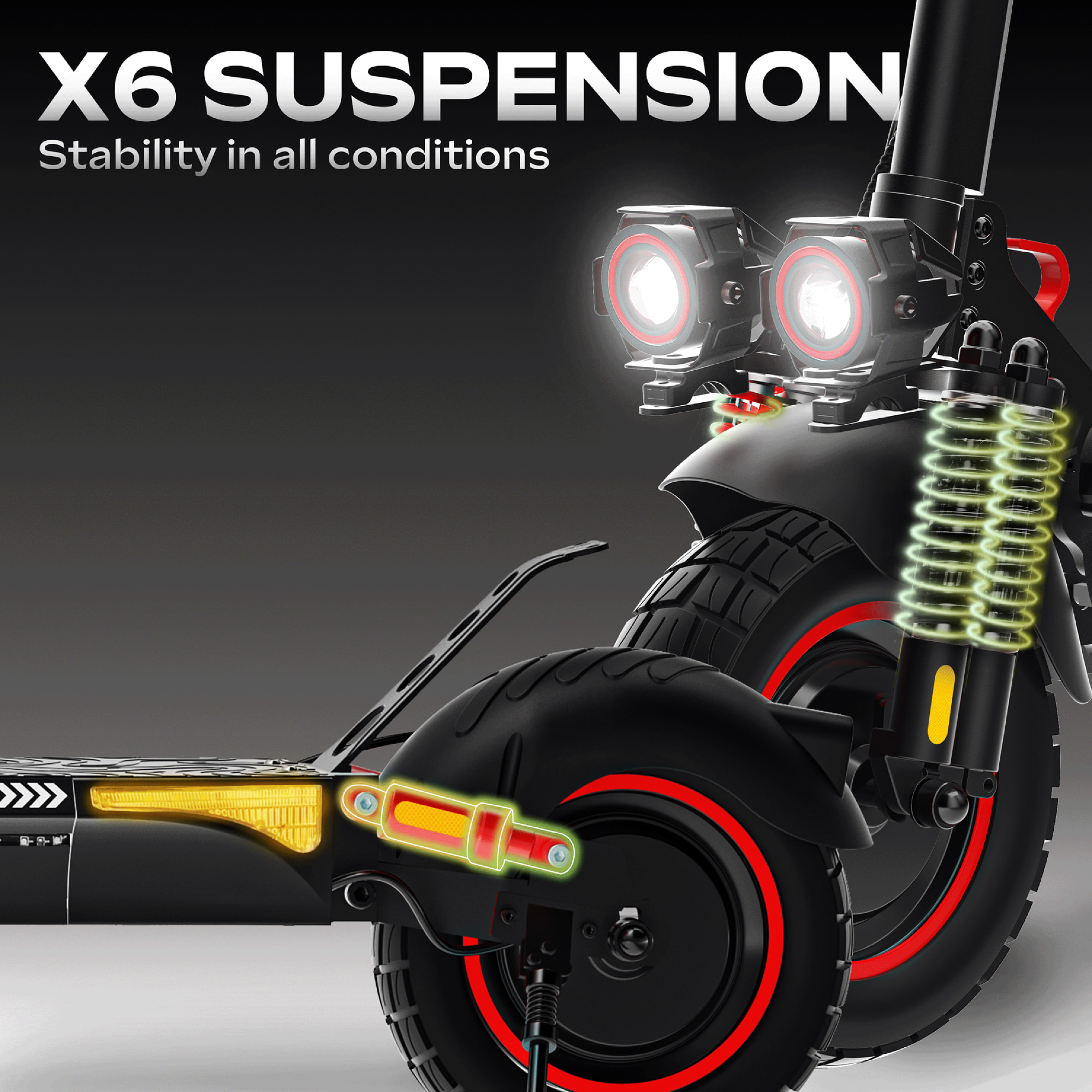 Trottinette Électrique Adulte UrbanGlide  ECROSS 2X2 Moteur -  2600W -  Autonomie Jusqu'a 60 km - Pneu Cross 10" Tubeless - Batterie 54V/18Ah - Poids 26Kg