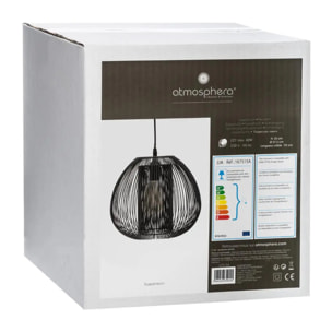 Suspension filaire "Noda" métal noir D28cm