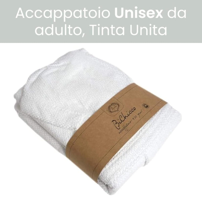 Accappatoio in spugna di cotone - BIANCO