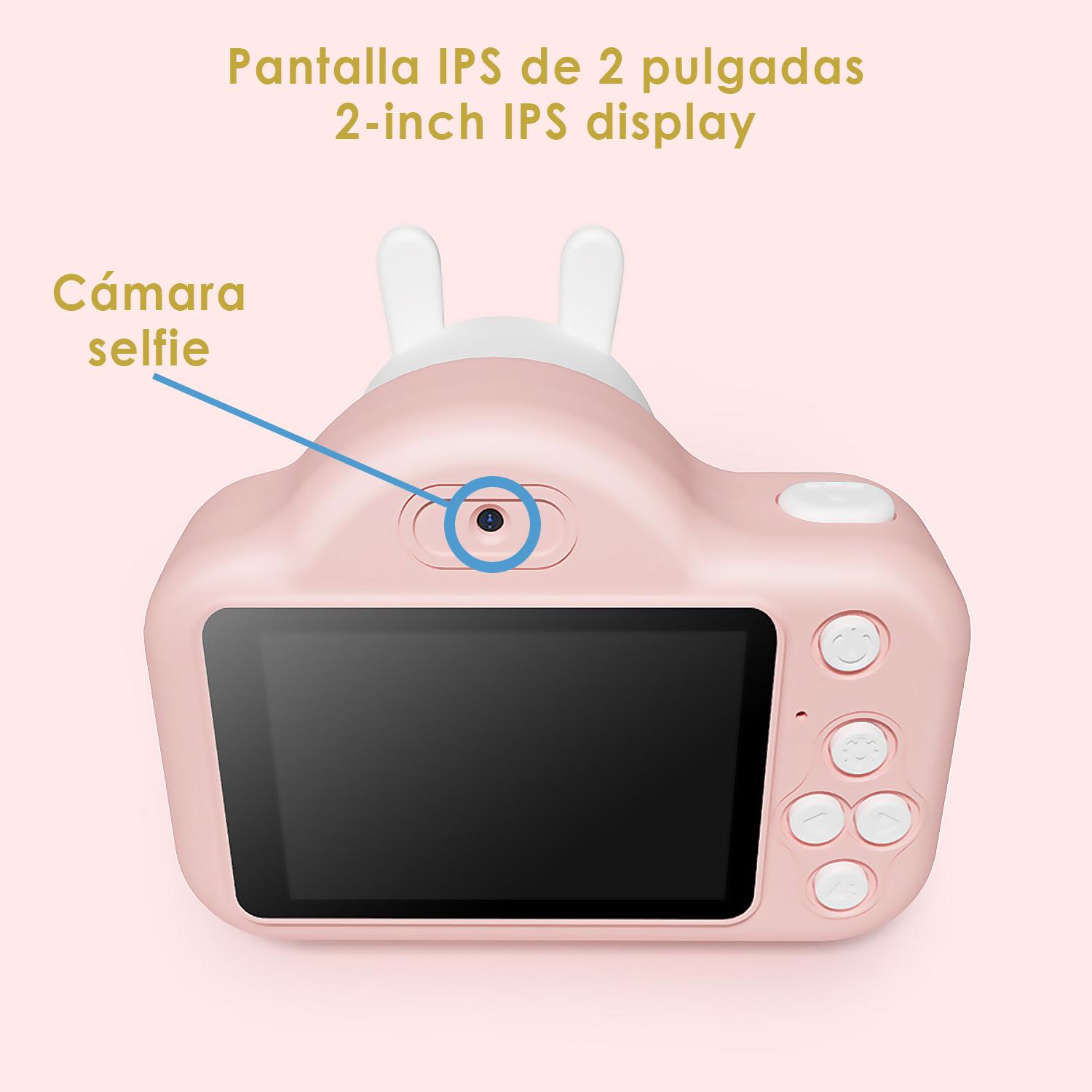 Fotocamera per bambini A1 per foto e video. Disegno della rana. 20 mpx e video HD. Fotocamera posteriore per selfie.