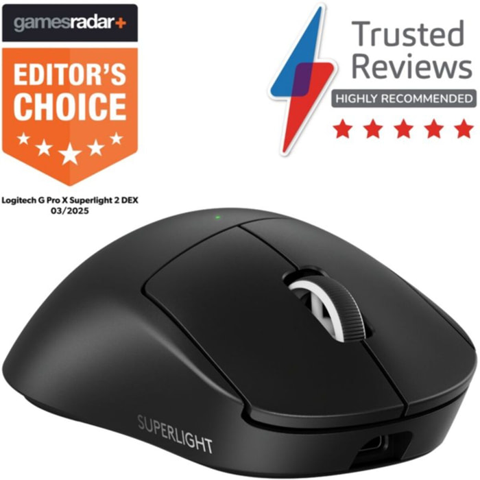 Souris Gamer Sans Fil LOGITECH PRO X SUPERLIGHT 2 DEX LIGHTSPEED Noir