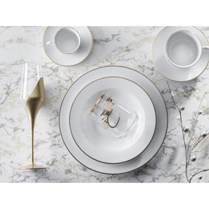 Servizio piatti Gold Chic da 38 pezzi con insalatiera e piatto da portata