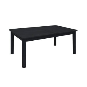 Table à manger rectangulaire extensible bois d'hévéa et placage chêne noir 6 à 10 places - 170-270cm - Solene