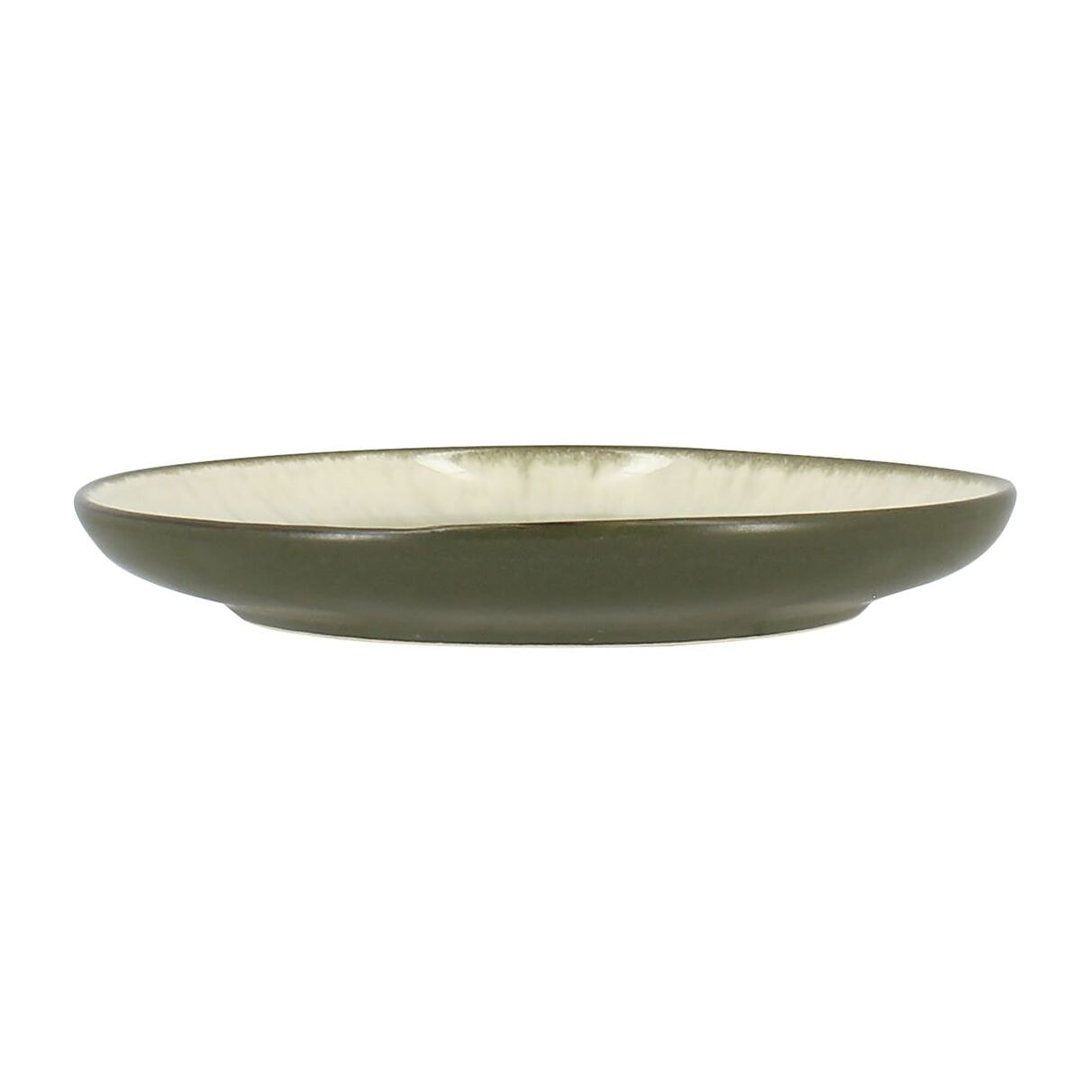 Lot de 6 tasses 22cl avec soucoupe en grès vert OLI