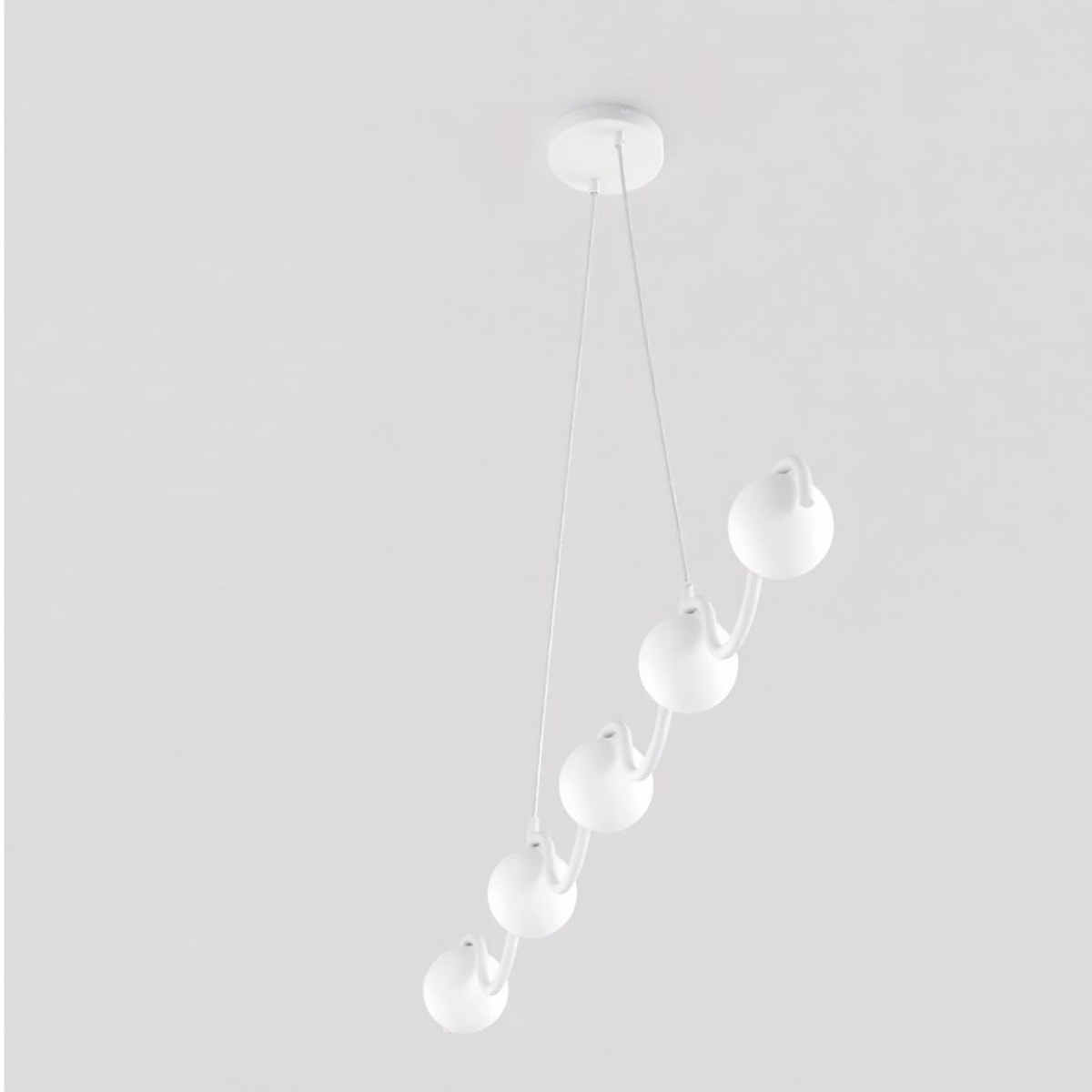 Lampada a sospensione Sinus in acciaio bianco