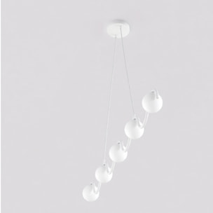 Lampada a sospensione Sinus in acciaio bianco
