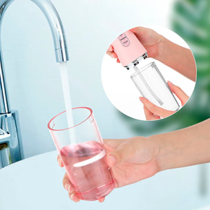 Irrigatore orale ricaricabile con 4 ugelli. Serbatoio da 230ml, rotazione di 360° e 3 modalità d'uso.