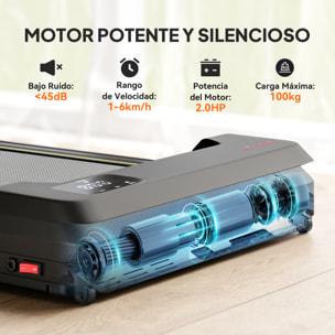 Cinta de Correr Plegable 7% Inclinación, Andar Caminadora Eléctrica para Casa 2 en 1 Debajo del Escritorio con 2.0HP, 6 km/h, Pantalla LED, Control Remoto, para Gimnasio y Oficina