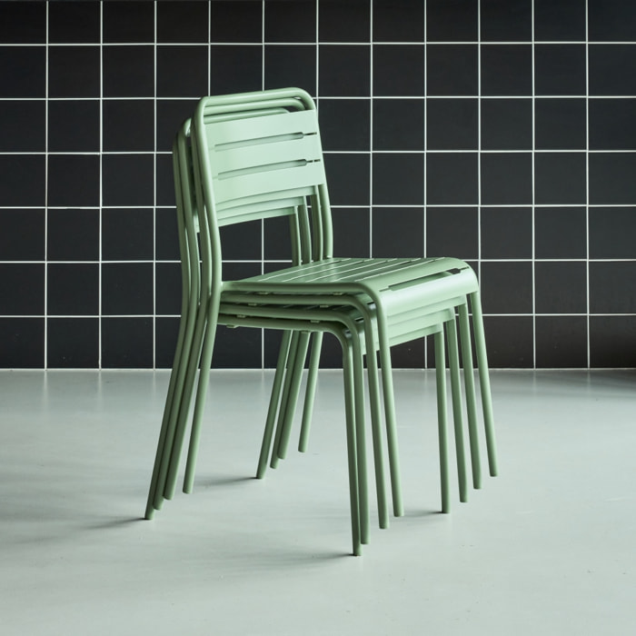 Chaise de jardin acier (lot de 4) AMÉLIA