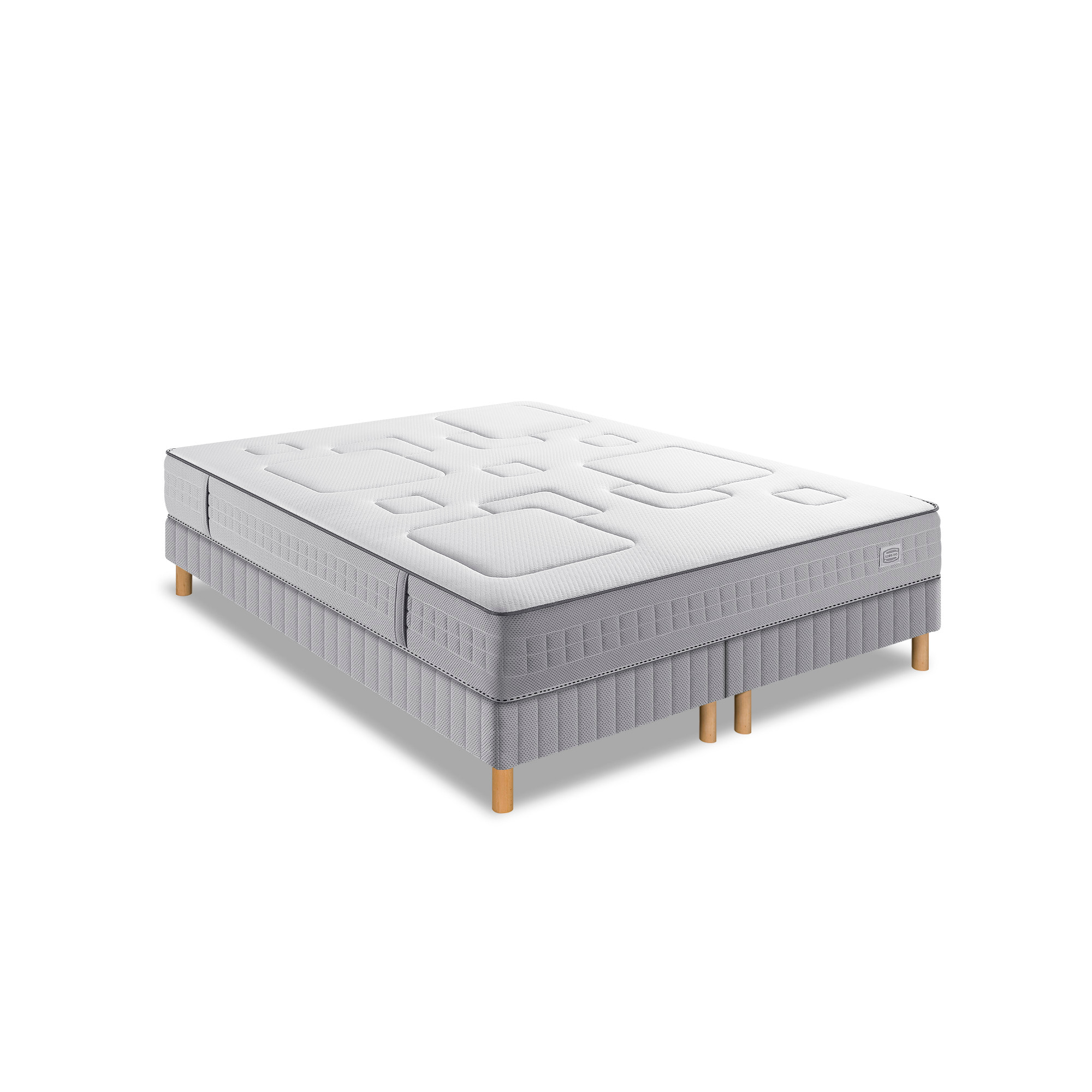 Ensemble EQUILIBRE matelas H25 ressort ensachés, ferme, 2 sommiers