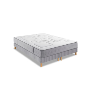 Ensemble EQUILIBRE matelas H25 ressort ensachés, ferme, 2 sommiers