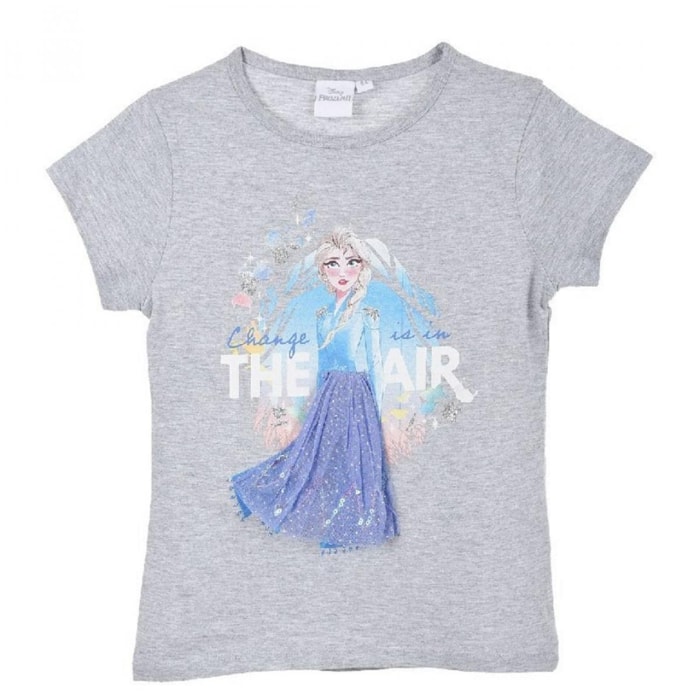 T-Shirt Grigia Elsa Frozen Lei Disney Grigio