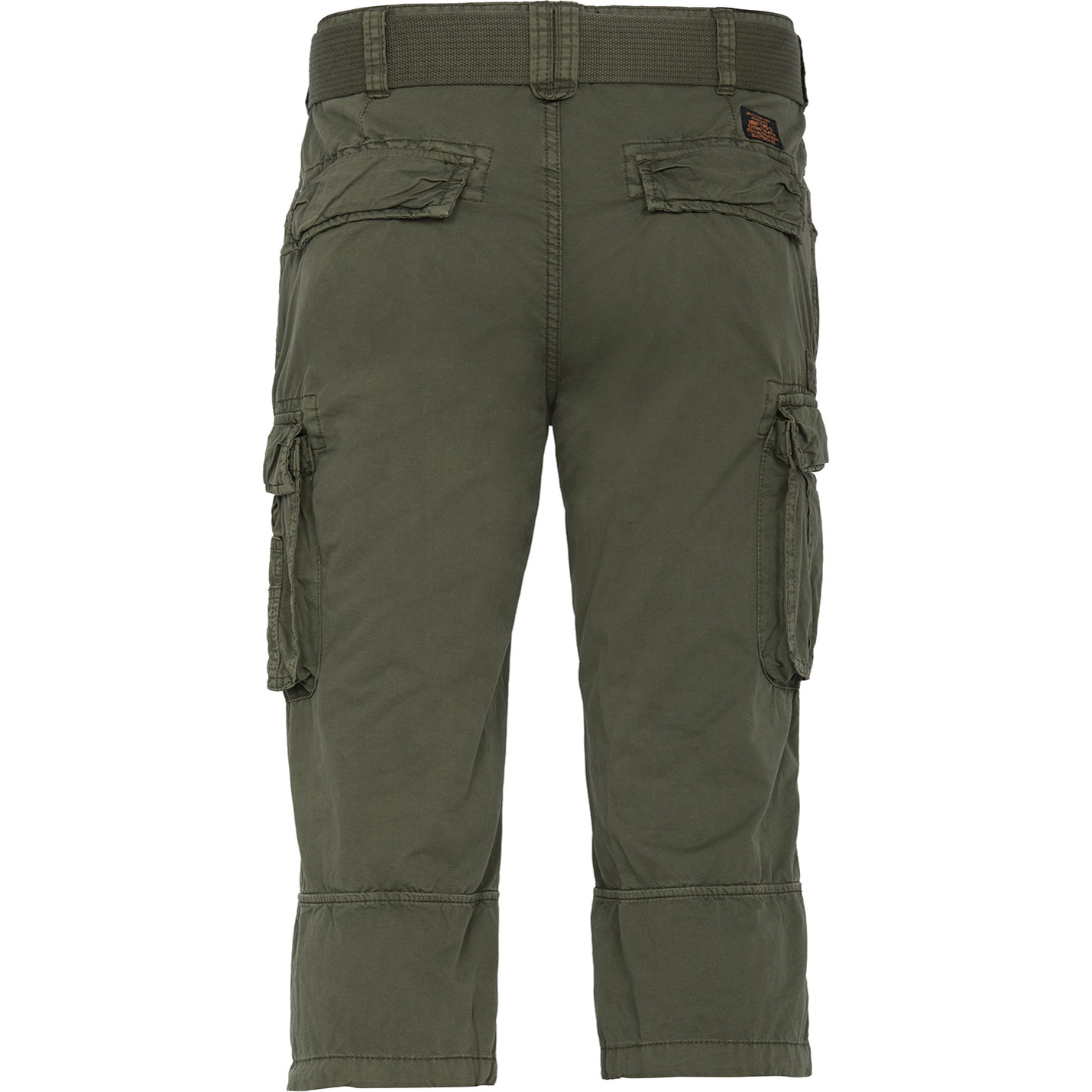 PANTALONI CORTI 3/4 PINOCCHIETTO ARMY SLIM FIT CON CINTURA SCHOTT OLIVE