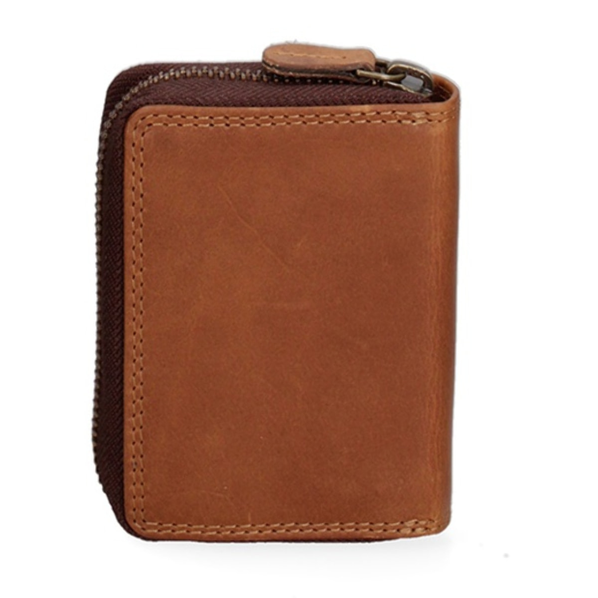 Portafoglio uomo in vera pelle - Modello Zenitho Elite - Con zip - 8.0 x 10.0 x 3.0 cm