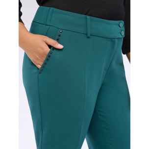 Fiorella Rubino - Pantaloni carrot fit con borchie - Ottanio