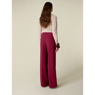 Oltre - Pantaloni palazzo con chiusura sartoriale - Bordeaux