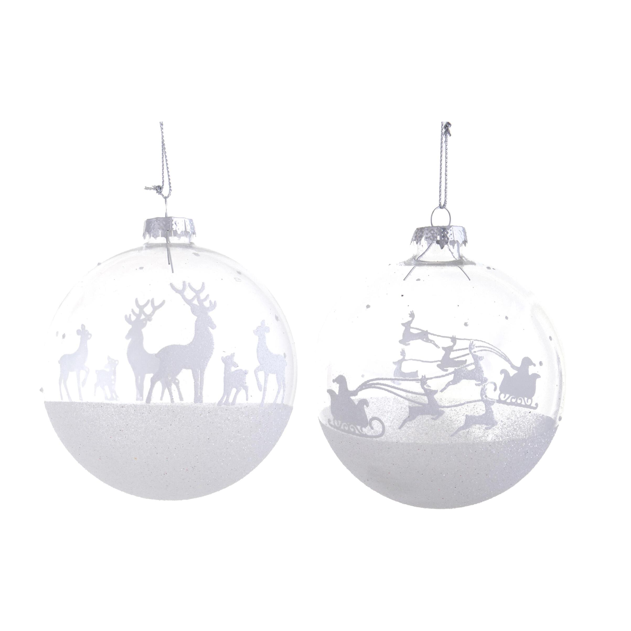 Sfera con renne - Pezzi 12 - BIANCO - Bianchi Dino SpA