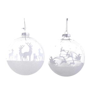 Sfera con renne - Pezzi 12 - BIANCO - Bianchi Dino SpA