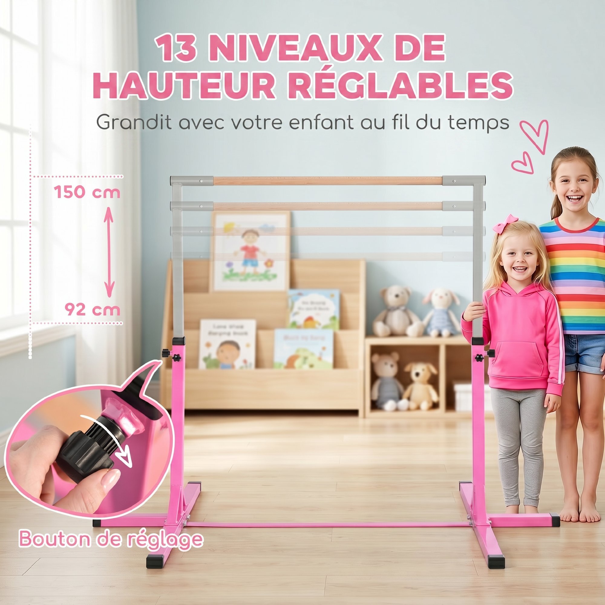 Barre fixe de gymnastique enfant hauteur
