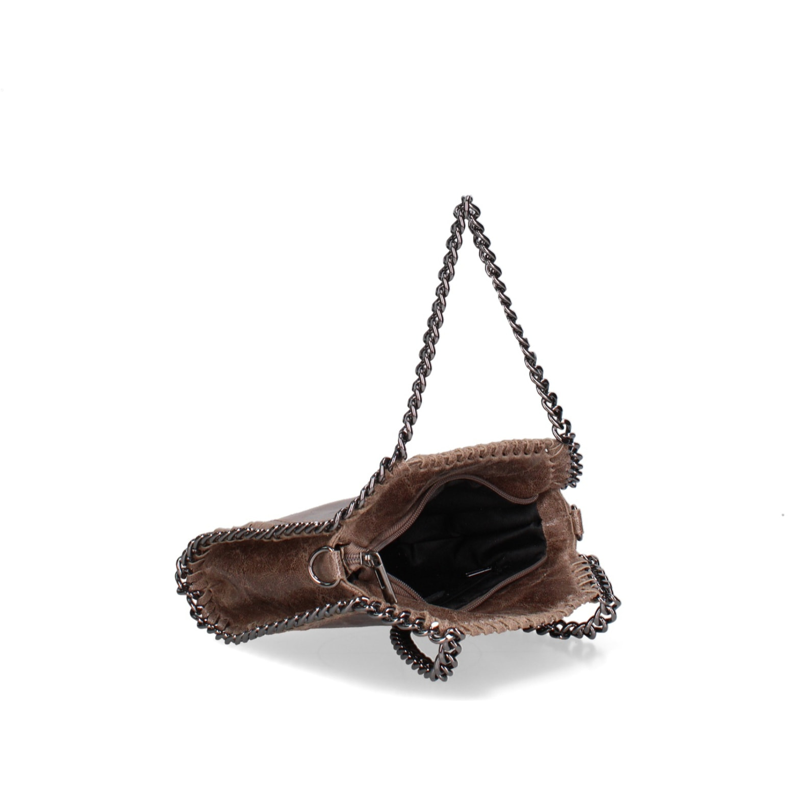 Borsa a mano da donna Made in Italy - Modello Zefira Chic - Pelle scamosciata stampata - 23.0 x 20.0 x 7.0 cm