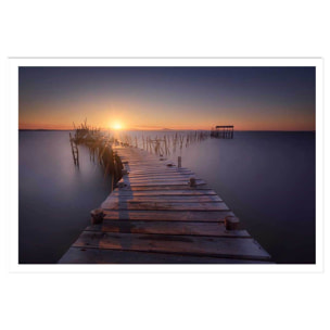 Poster lumière violette sur le pont Affiche seule