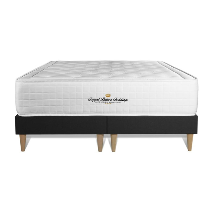 Ensemble matelas à mémoire de forme maxi épaisseur Buckingham sommier + Sommier Tapissier multi-lattes cm d'épaisseur - Matelas à Mémoire de forme de 30cm d'épaisseur - Double sommier
