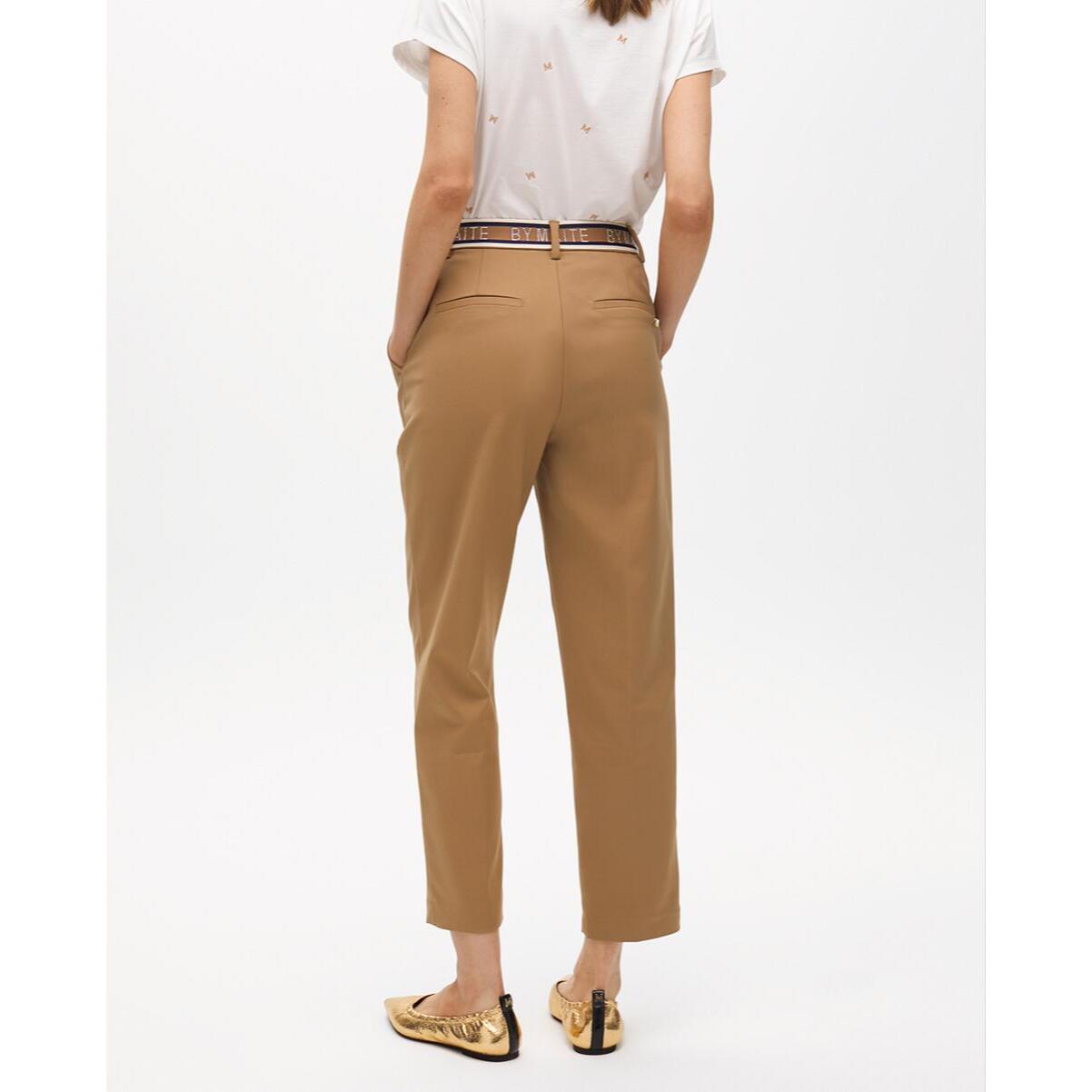 Pantaloni chino con elastico logato e strass