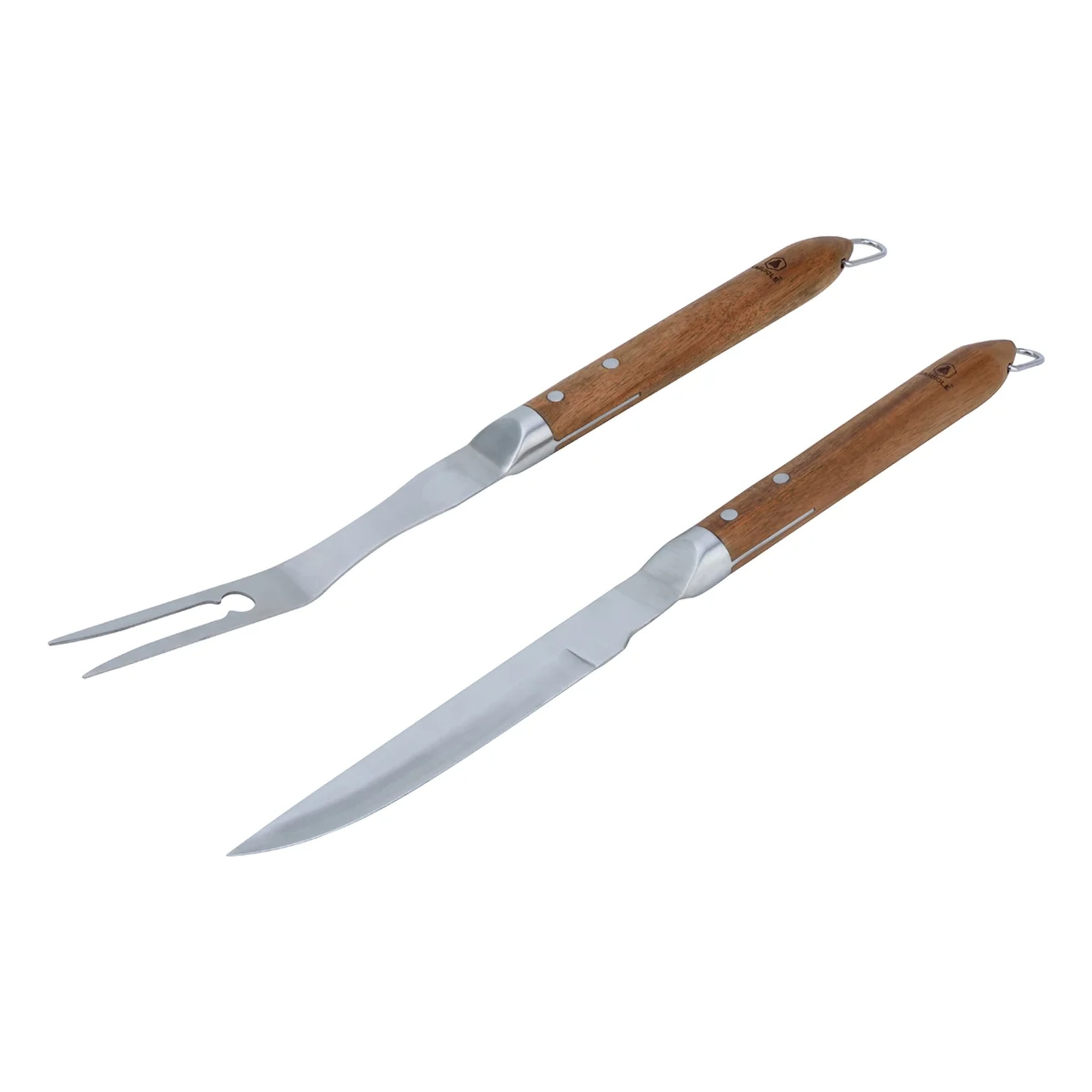 Set de 2 ustensiles pour barbecue : couteau et fourchette