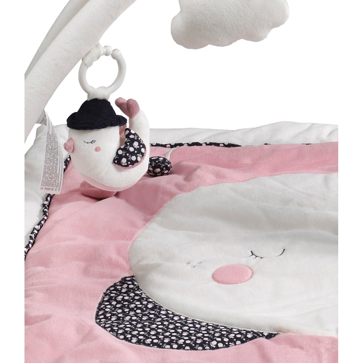 Tapis d'éveil bébé Lune 77x79cm en polyester Rose