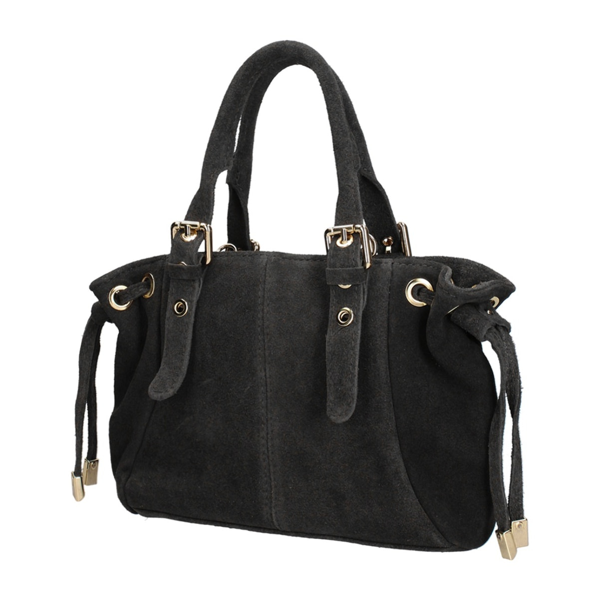 Borsa a mano da donna Made in Italy - Modello Elara Nova - Pelle scamosciata - 14.0 x 8.0 x 25.0 cm