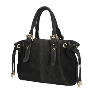 Borsa a mano da donna Made in Italy - Modello Elara Nova - Pelle scamosciata - 14.0 x 8.0 x 25.0 cm