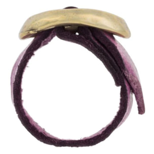 Anillo dorado chapado "basic" piel morado