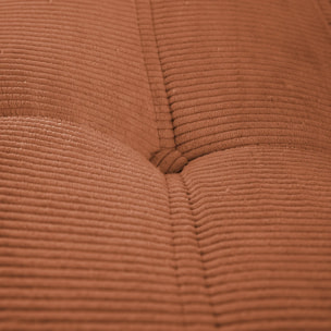 EMILE - Fauteuil en velours côtelé terra