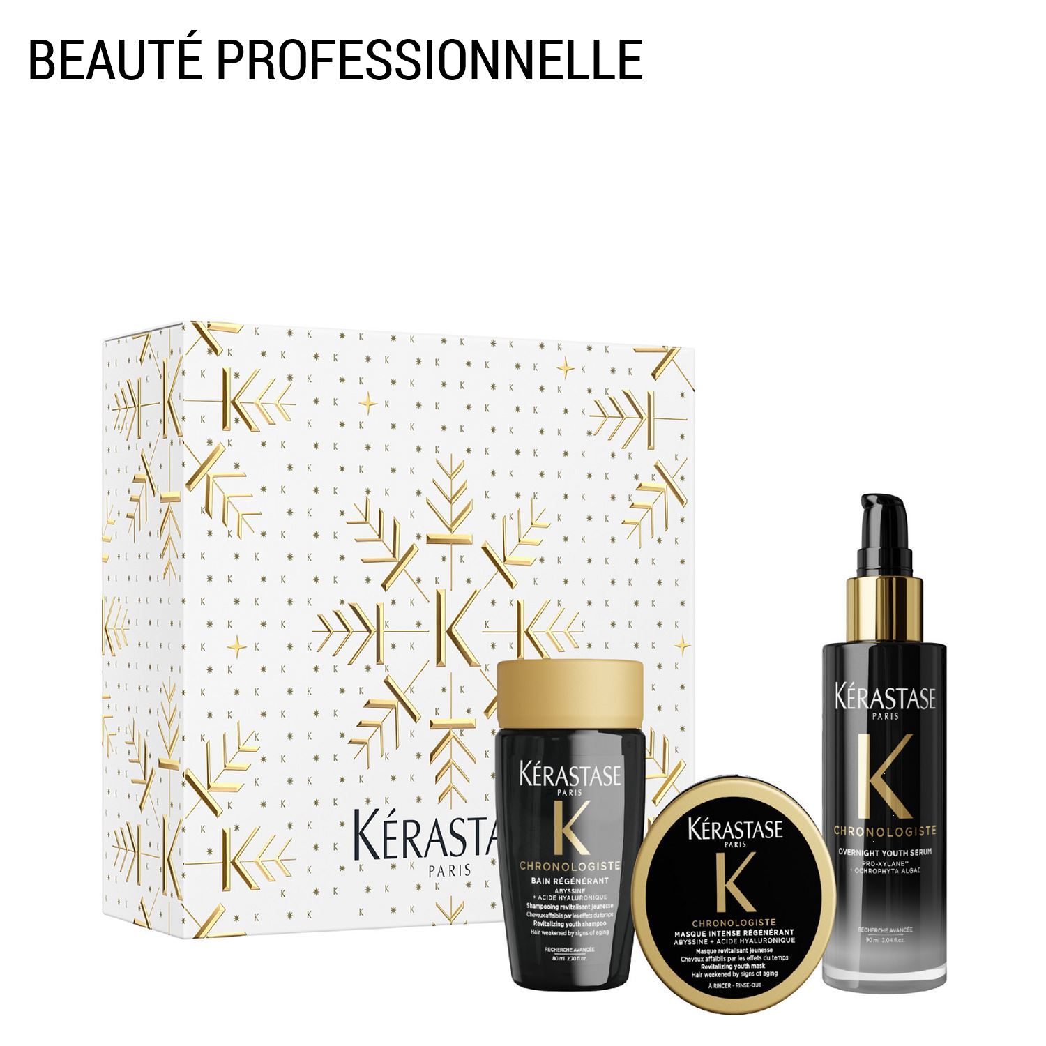 Chronologiste - Coffret Bain Régénérant 80ml + Masque Intense Régénérant 75ml + Sérum Correcteur d’Âge 90ml