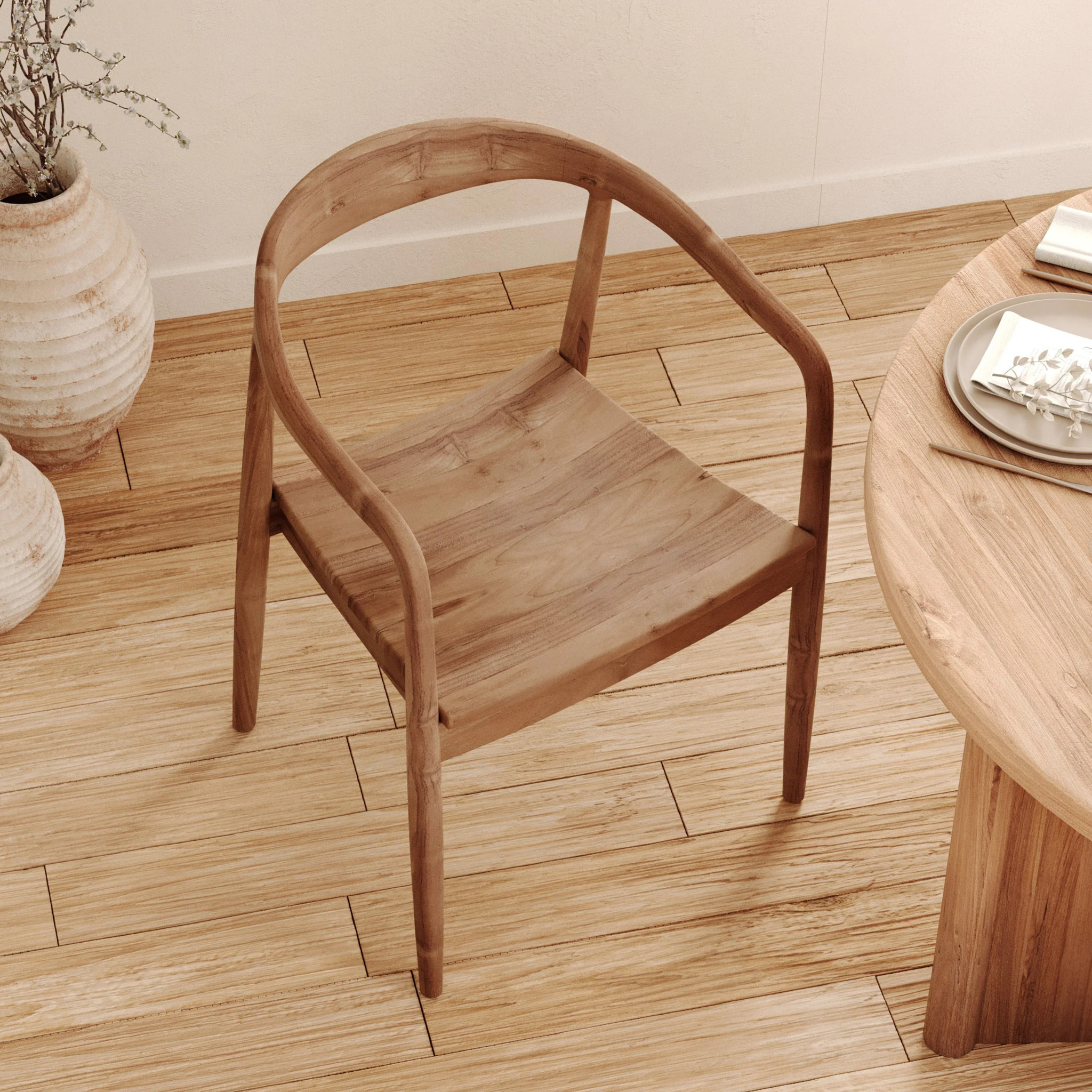 Chaise en bois de teck biseauté - Lombok