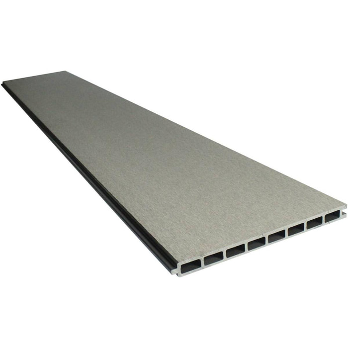 Kit Clôture 1.6 x 1.6 m composite et aluminium + profilés de finitions - Kit de fixation offert - Gris