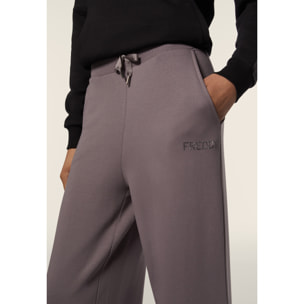 Pantalone Donna wide leg in felpa di viscosa