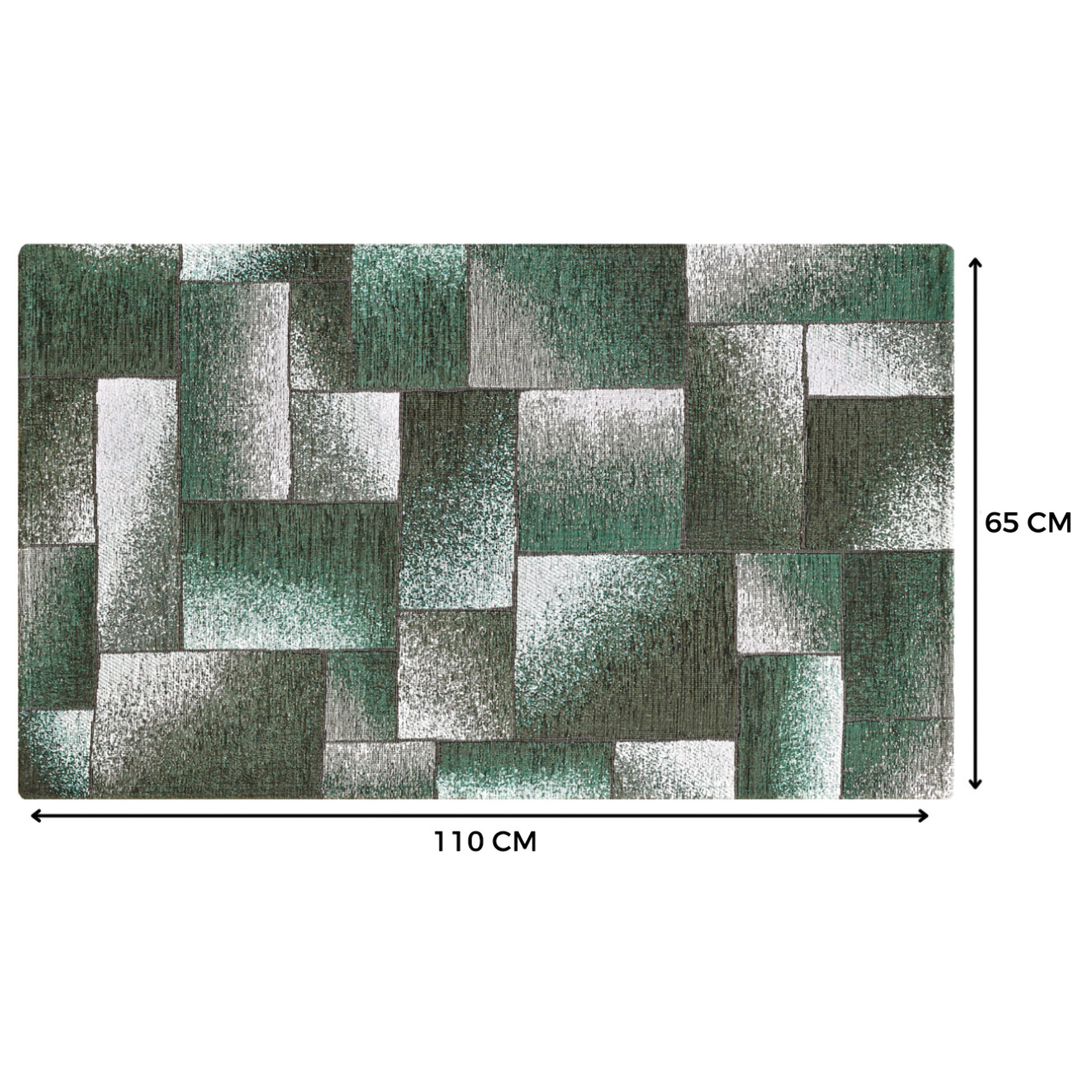 Tappeto Jacquard Ideale Salotto Camera Ingresso Made In Italy Antiscivolo, Lavabile, Morbido Disegno Tetrix Verde By Suardi