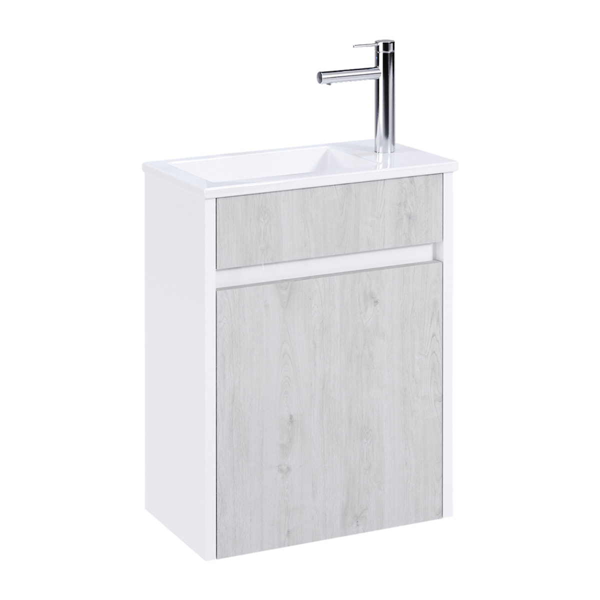 Meuble Lave Mains MINI 40x50x22 cm - Gris et Blanc