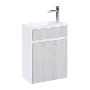 Meuble Lave Mains MINI 40x50x22 cm - Gris et Blanc